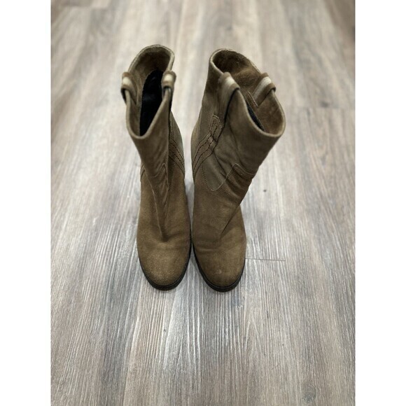 KATE SPADE New York BAISE bootie SIZE 9 M Block Heel Suede Leather Tobacco Brown - Picture 5 of 13